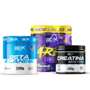Combo Beta Alanina (150g) + Ares Pré Treino (300g) + Creatina 100% Pura (100g) - DCX