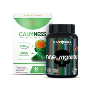Combo Calmness (60 Caps) MIX NUTRI + Melatonina (120 Caps) BLACK SKULL
