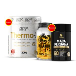 COMPROU THERMO-X COM CAFEÍNA (200G) DCX - GANHOU: 1x GH AKG (60 CAPS) VITAMIN HORSE + MACA PERUANA (60 CAPS) NAVILLUS