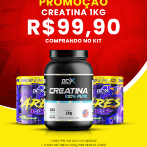 Combo Impacto Total - Neste Combo a Creatina de 1kg 100% Pura sai a 99,90.