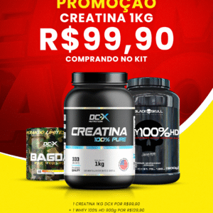 Combo Potência Extrema - Neste Combo a Creatina de 1kg 100% Pura sai a 99,90.