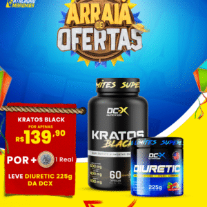 Na Compra de 1 Pré Treino Ares (300g) DCX + 1 Real - Leve 1 (Um) Diuretic (225g) DCX