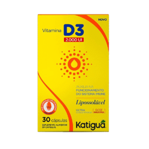Vitamina D 2000UI (30 Cápsulas) – Katiguá | Imunidade e Saúde Óssea em Alta Dose
