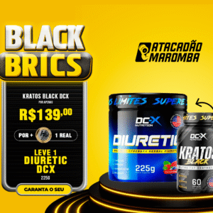 Na Compra de 1 Kratos Black (60 Caps) DCX + 1 Real - Leve 1 (Um) Diuretic 225g - DCX NUTRITION