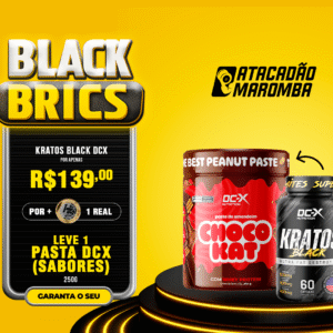 Na Compra de 1 Kratos Black (60 Caps) DCX + 1 Real - Leve 1 (Uma) Pasta de Amendoim Gourmet (250g) DCX NUTRITION