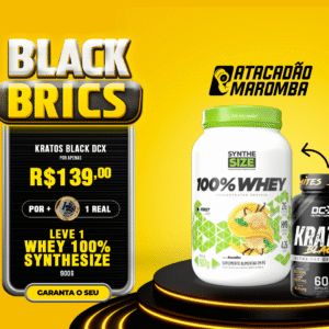 Na Compra de 1 Kratos Black (60 Caps) DCX + 1 Real - Leve 1 (Um) 100% Whey 900g - SYNTHESIZE