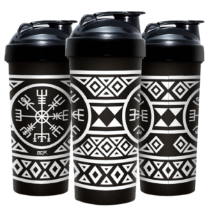 Coqueteleira Viking DCX Nutrition Preta 700ml – Edição Limitada com Estampa Tribal Nórdica