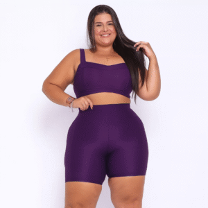 Short Bolso + Top Cris Compressão Açaí (Plus Size) - DCX
