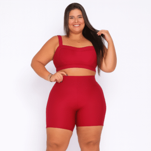Short Bolso + Top Cris Compressão Cereja (Plus Size) - DCX