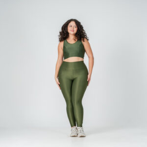 Legging Clássica + Top Liss Compressão Verde Militar (PLUS SIZE)